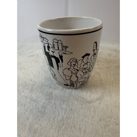 RARE! EPOCH Le Restaurant Dining Room Scene Coffee Mug Black White XLarge - Picture 3 of 10